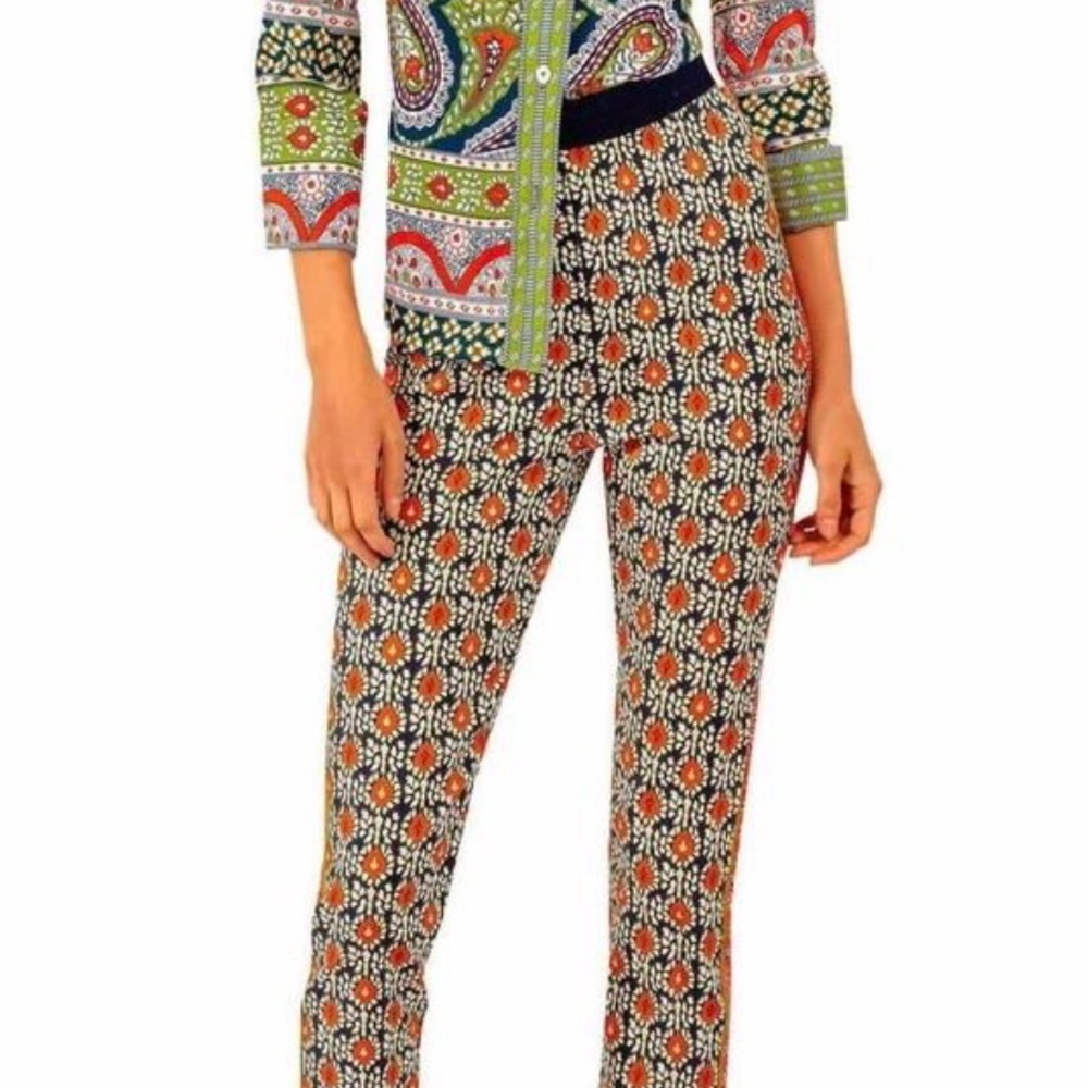 NWT Gretchen Scott Designs Vibrant Patterned Gripeless  Pull On Pants